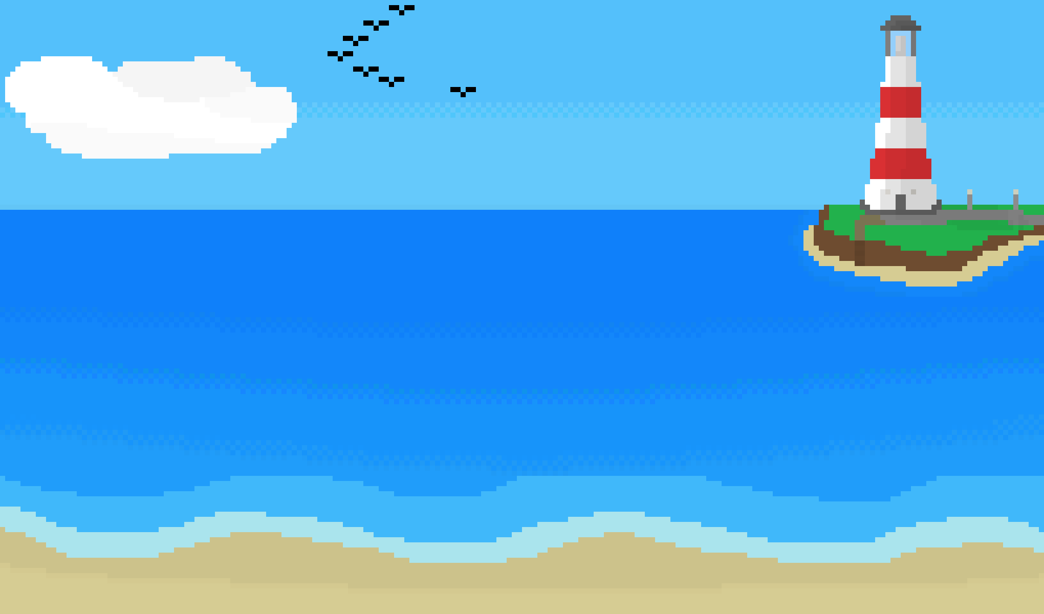 Pixelate Summer Beach Day horizontal